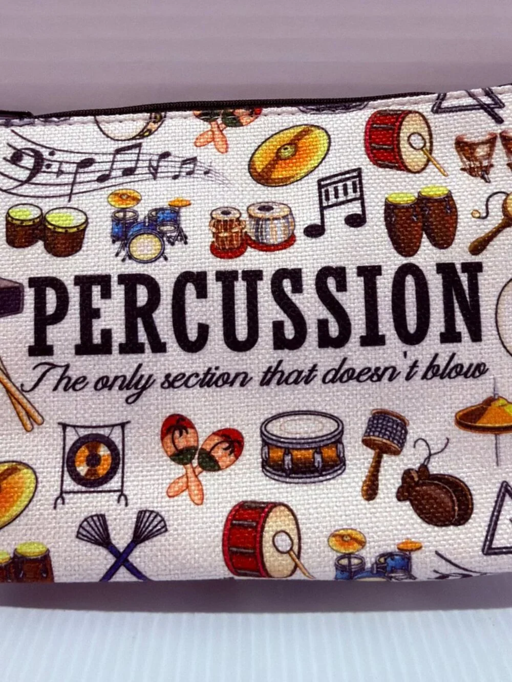 Marching Band Percussion Makeup Case Canvas Pouch Drummer Cosmetic Bag